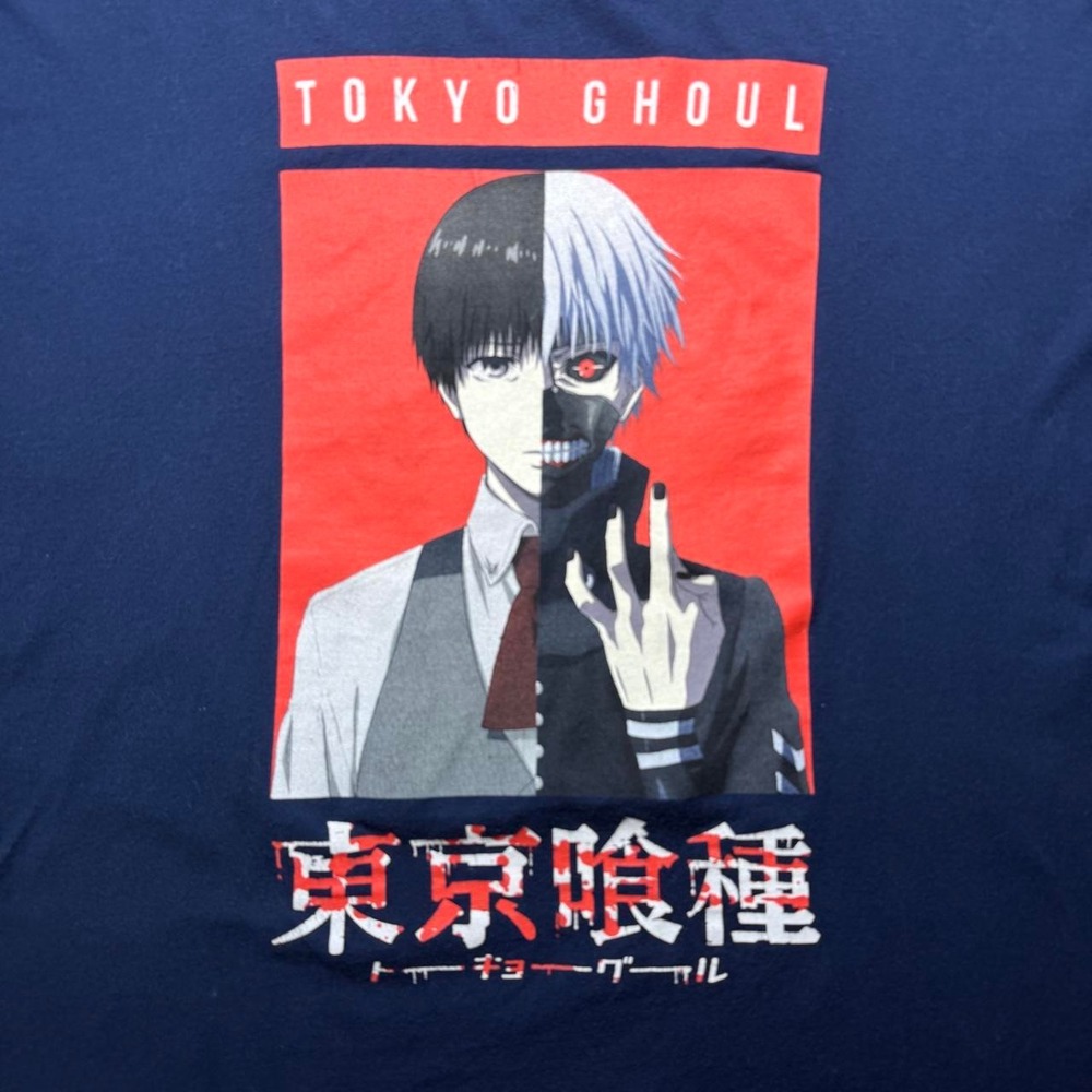 Funimation Tokyo Ghoul Ken Kaneki Graphic Tee Shirt Navy Blue XL - Picture 2 of 5